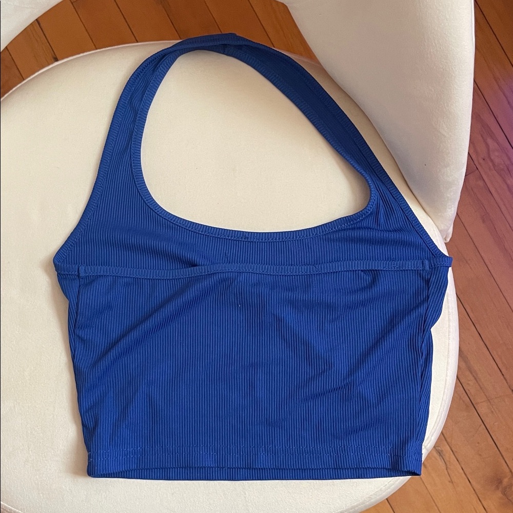 SHEIN Blue Ribbed Tank Top - Picture 2 of 3
